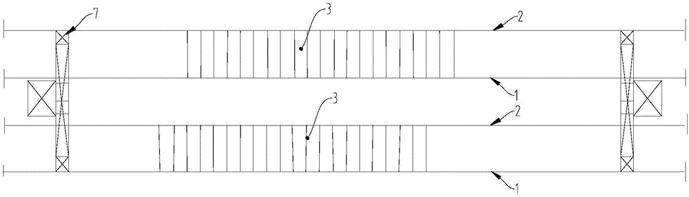 Crossing bridge stand of power transmission lines and construction technology thereof