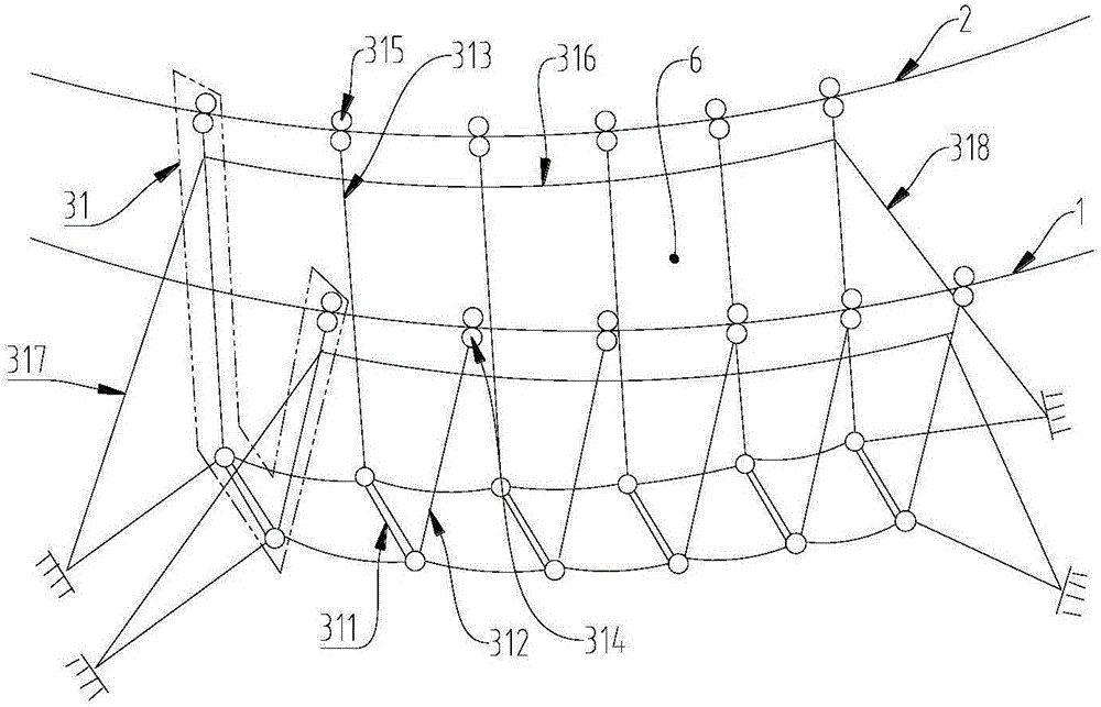 Crossing bridge stand of power transmission lines and construction technology thereof