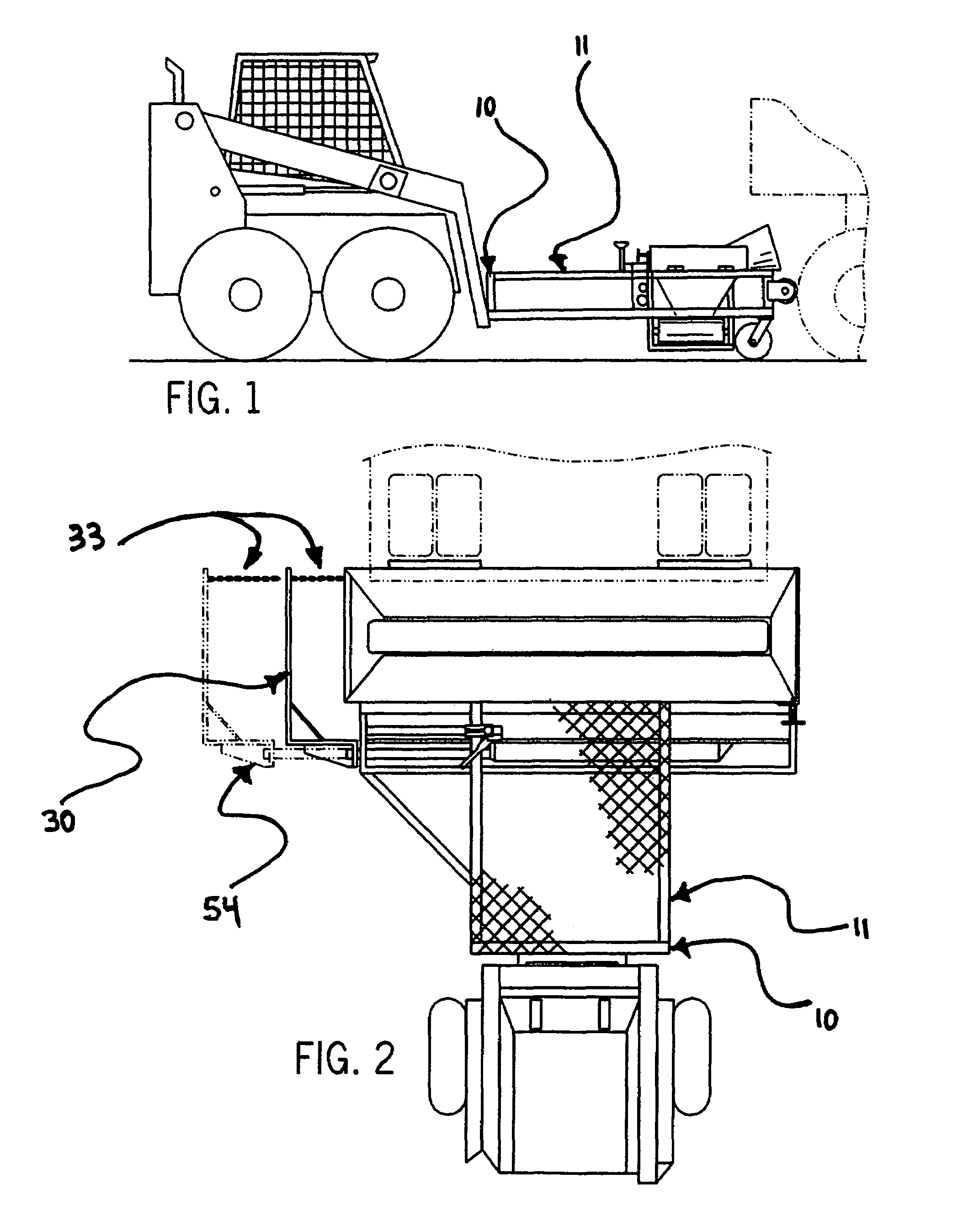 Skid steer loader attachment for performing road widening and shouldering jobs