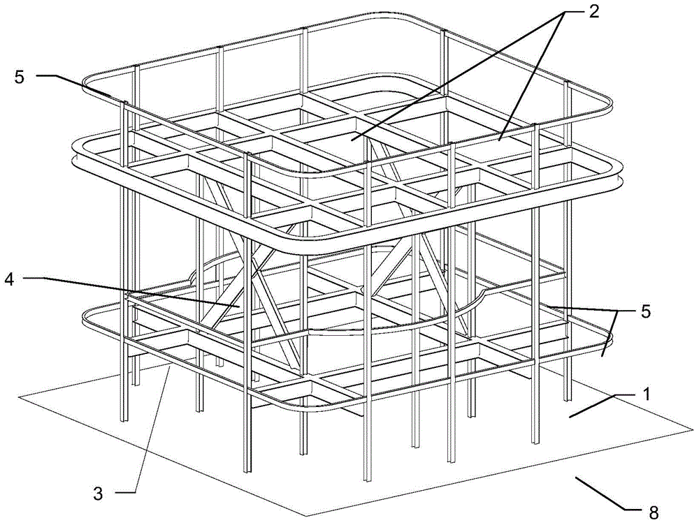 Modular construction method for high temperature gas cooled reactor nuclear power plant containment bracket section wall