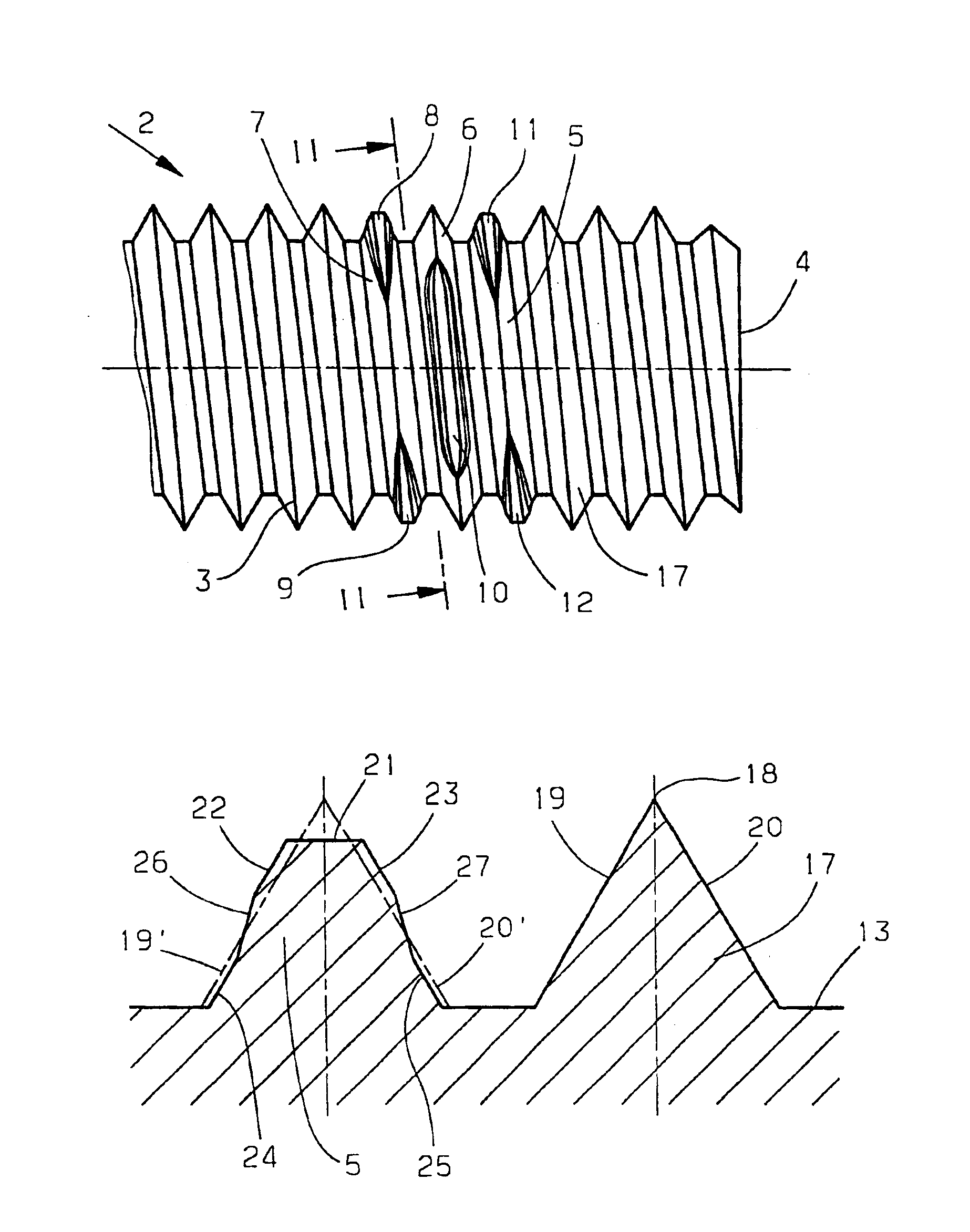 Screw provided with self-locking thread