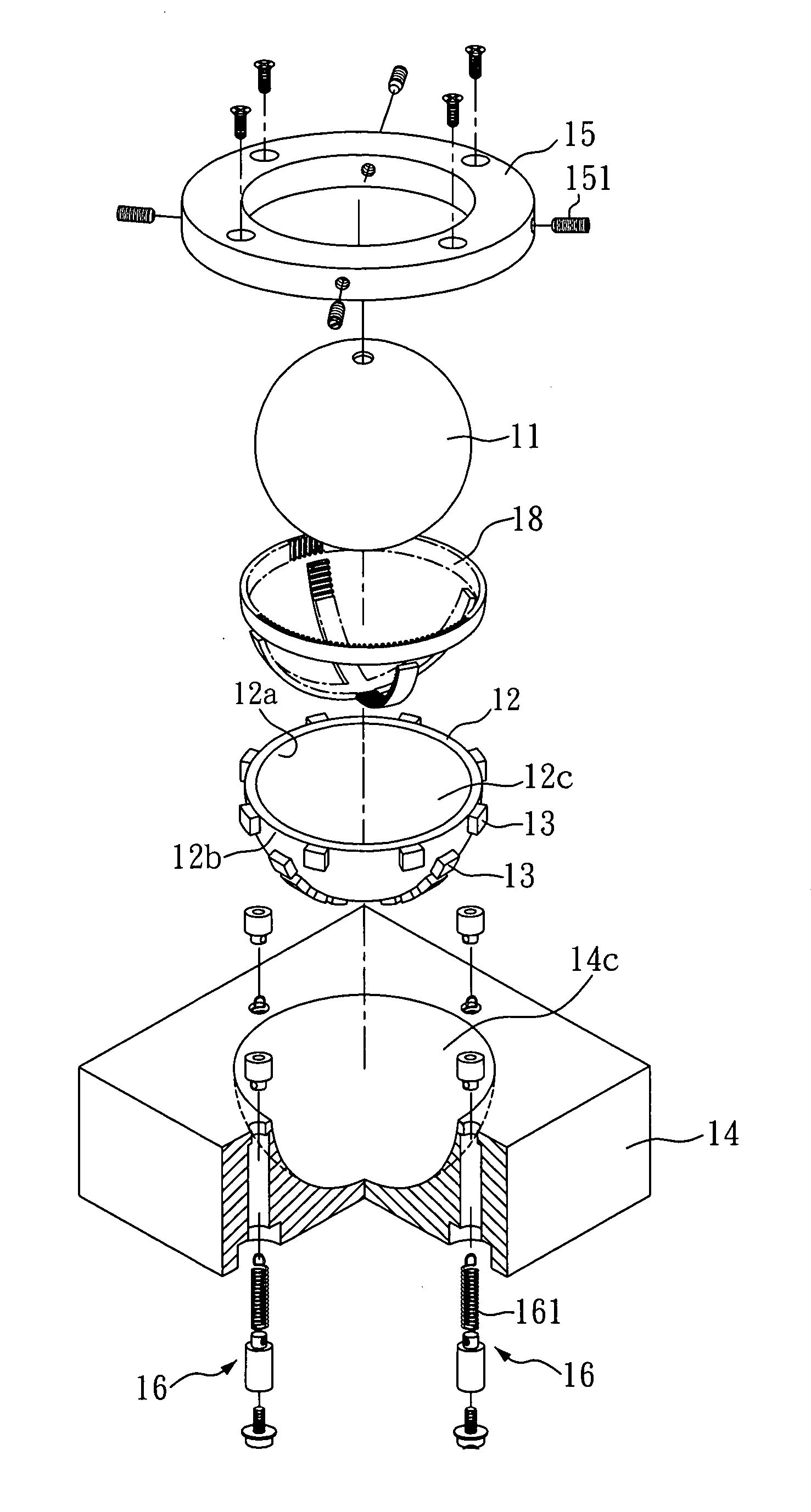 Spherical rotary piezoelectric motor