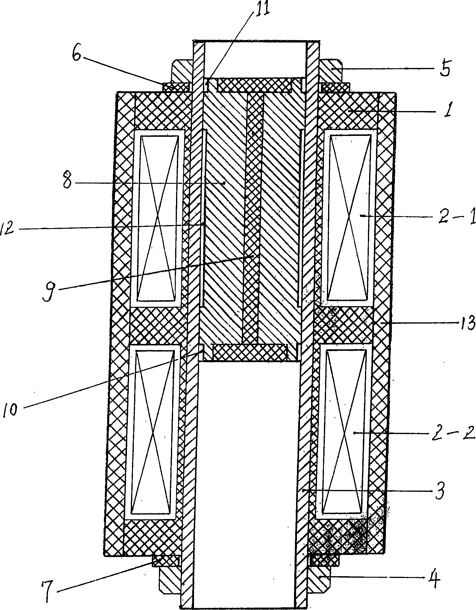 Reluctance type linear oscillating motor and its integrative application device and power supply method