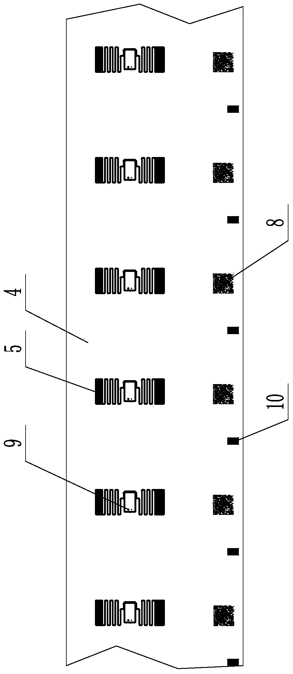 Electronic tag with shielding structure and manufacturing method