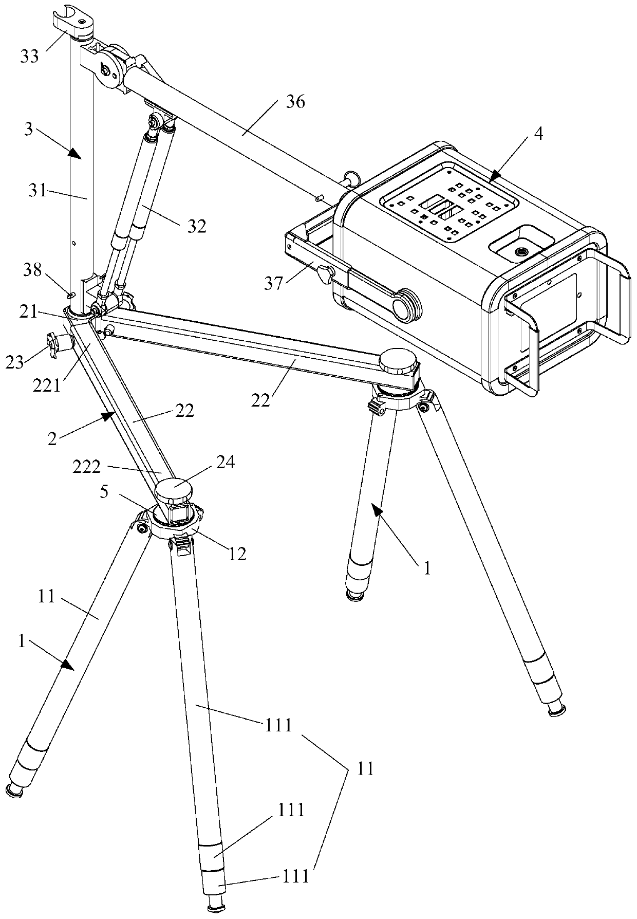 Projection machine head support assembly, detector support assembly and system