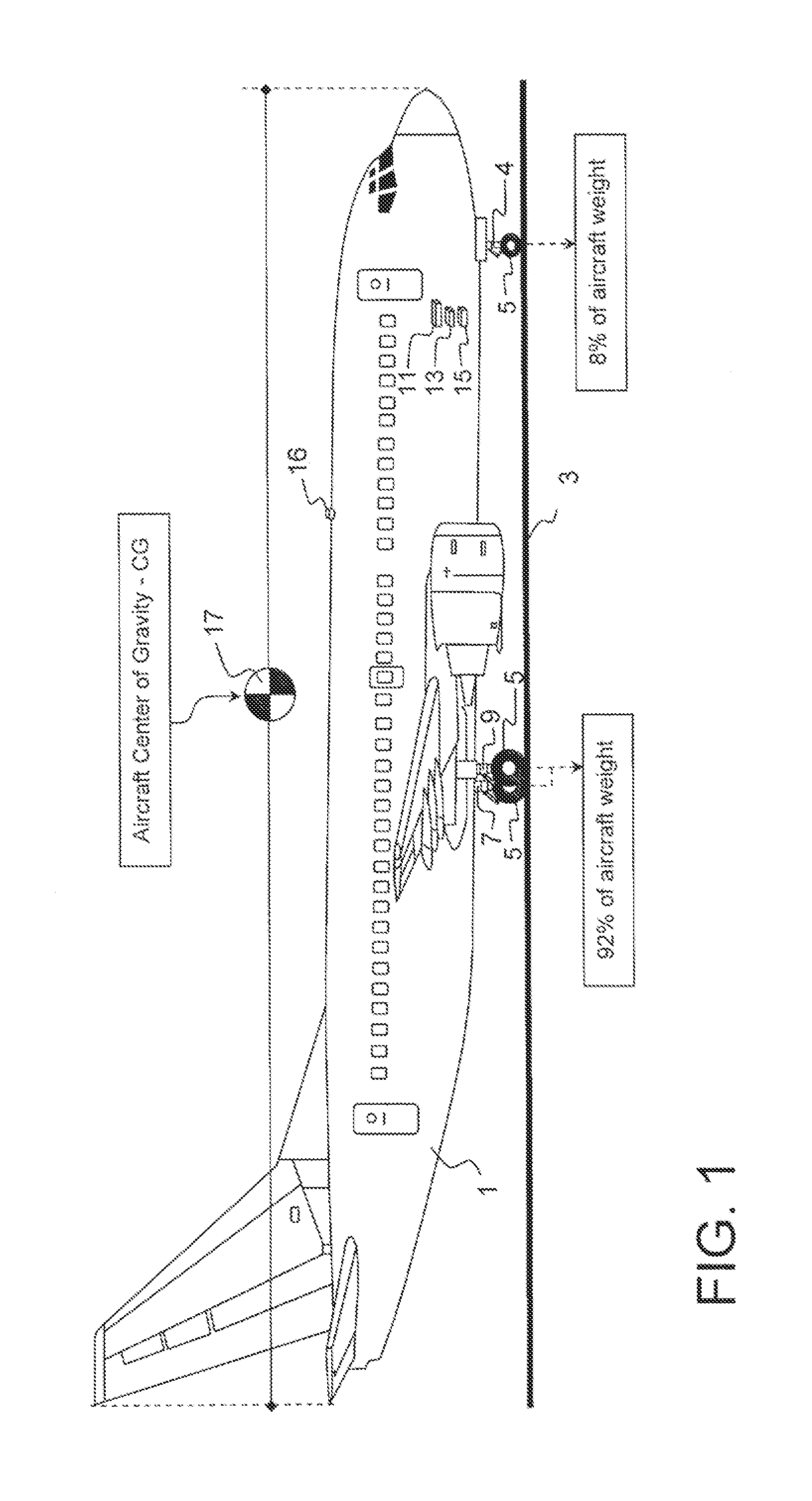 Method for determining aircraft center of gravity independent of measuring aircraft total weight