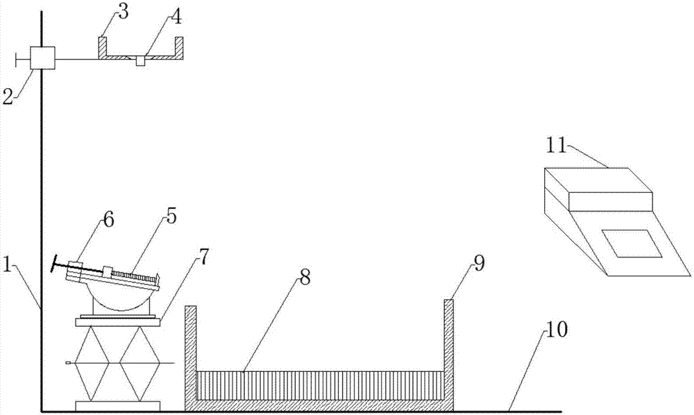 Device and method for bulk granule collision falling point distribution and collision recovery coefficient measurement