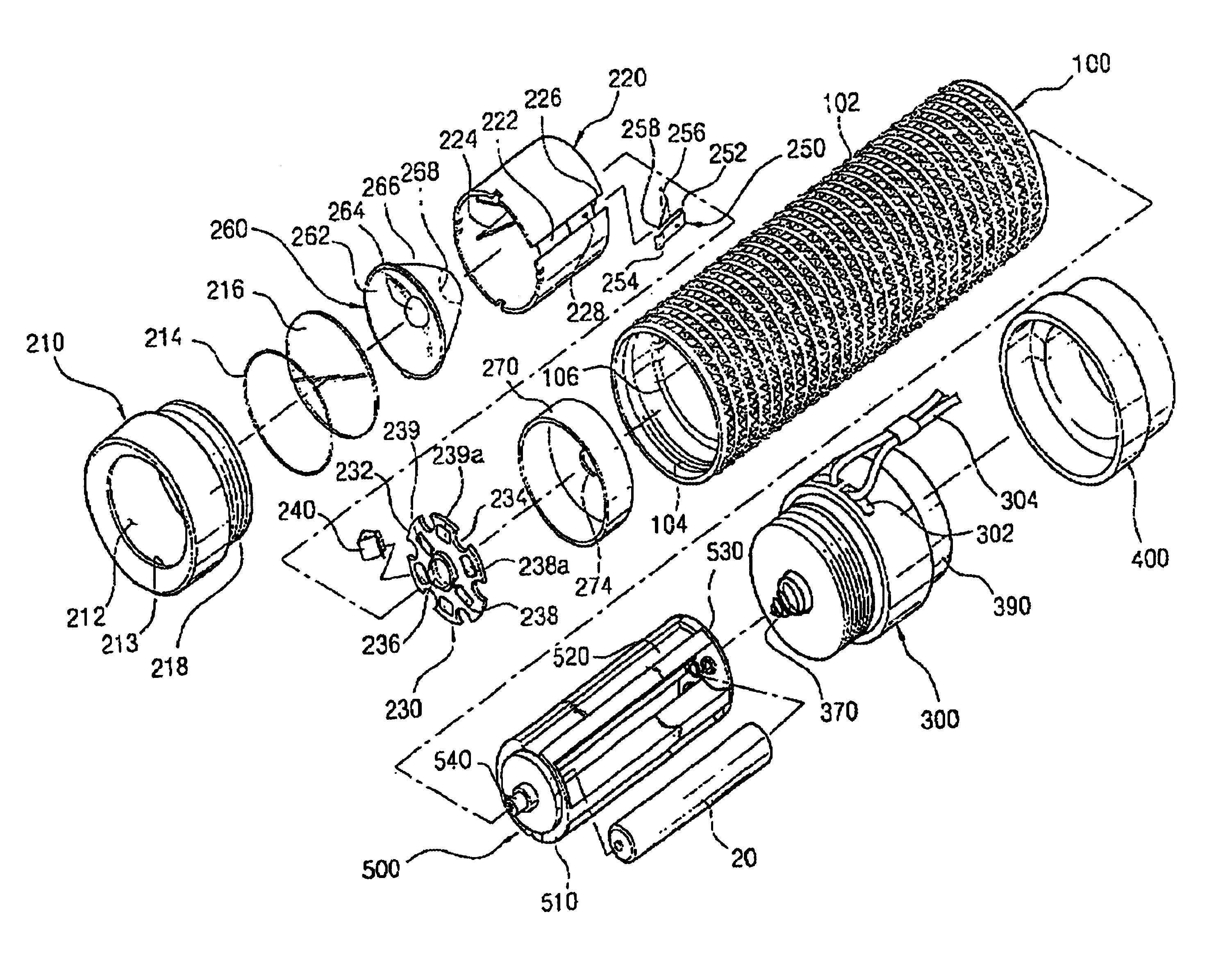 Flashlight using a light emitting diode as a lamp