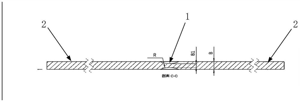 Test piece for realizing biaxial stress state through uniaxial loading of spherical working section