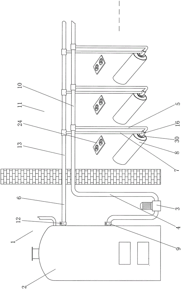 Energy conservation and emission reduction type drying system of gravure workshop