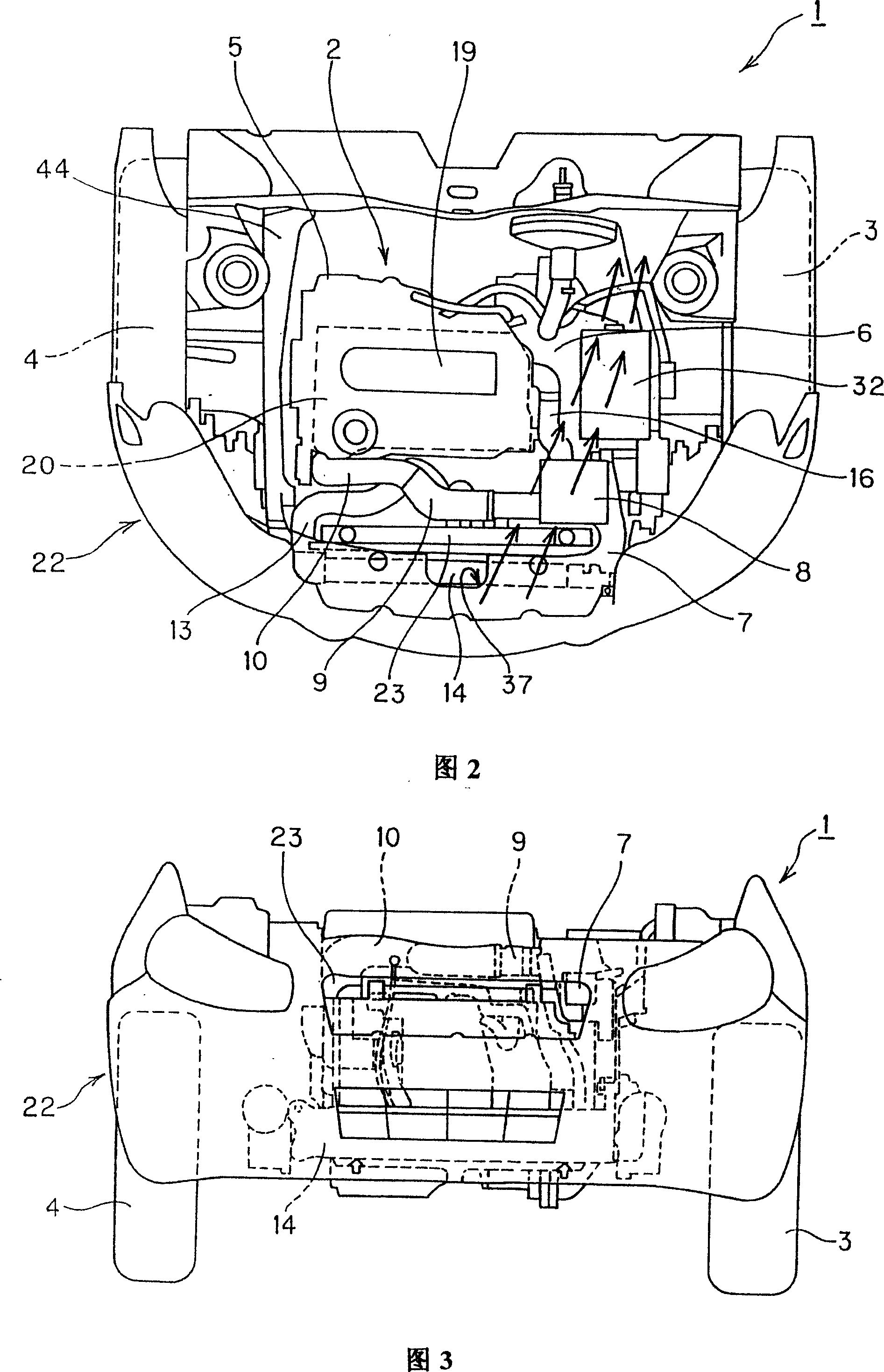 Intermediate cooler setting structure with supercharge equipment engine