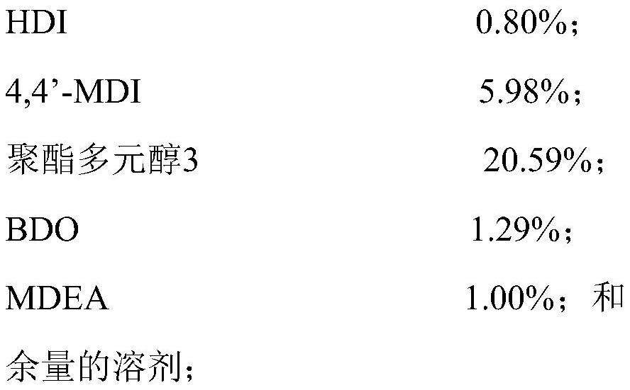 Polyurethane surface layer resin for PVC sole injection molding and preparation method thereof