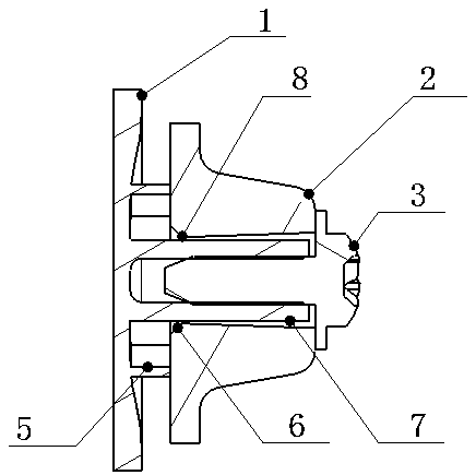 Automobile plastic part assembling structure