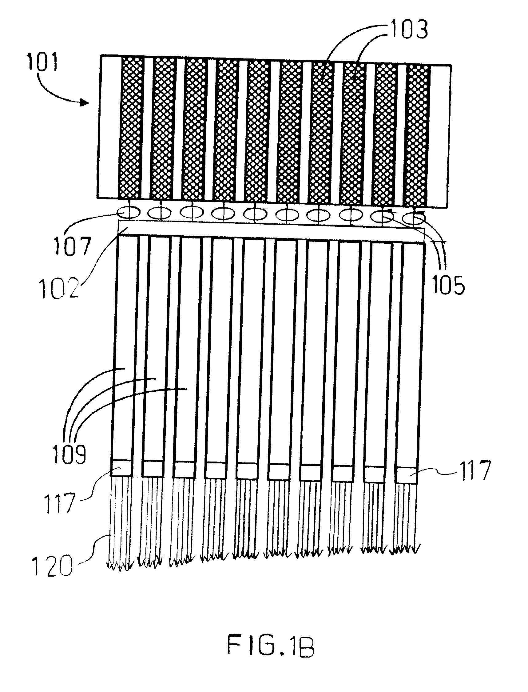 Diode laser fiber array for powder bed fabrication or repair