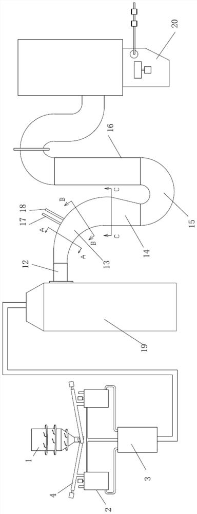 A waste incineration power generation flue gas treatment device