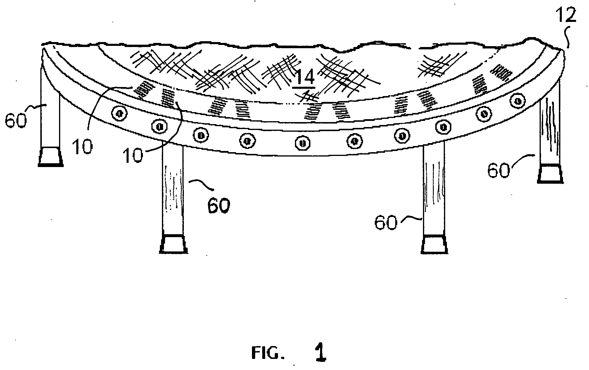 Trampoline with adjustable spring tension