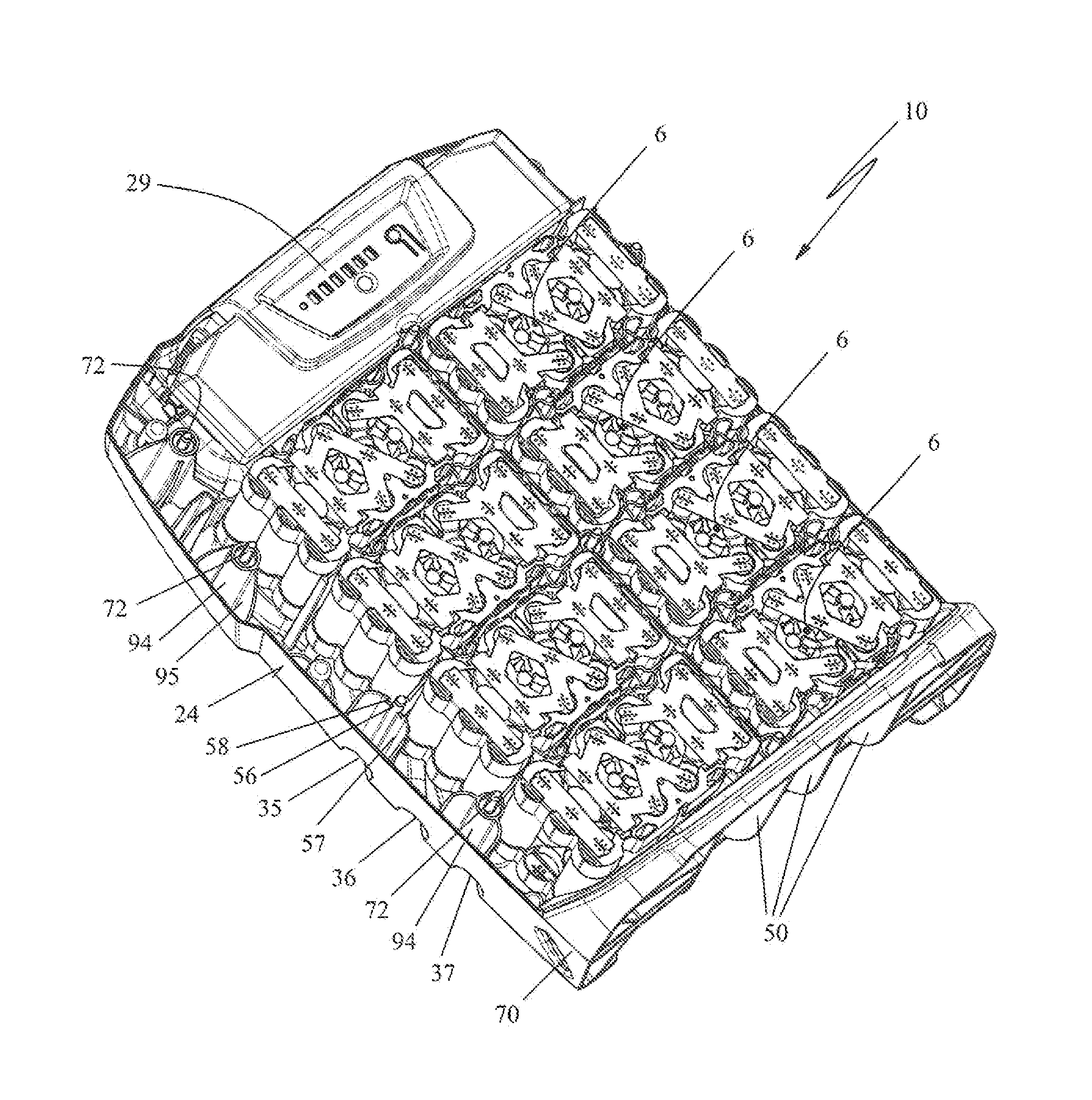 Rechargeable battery pack for an electrical load