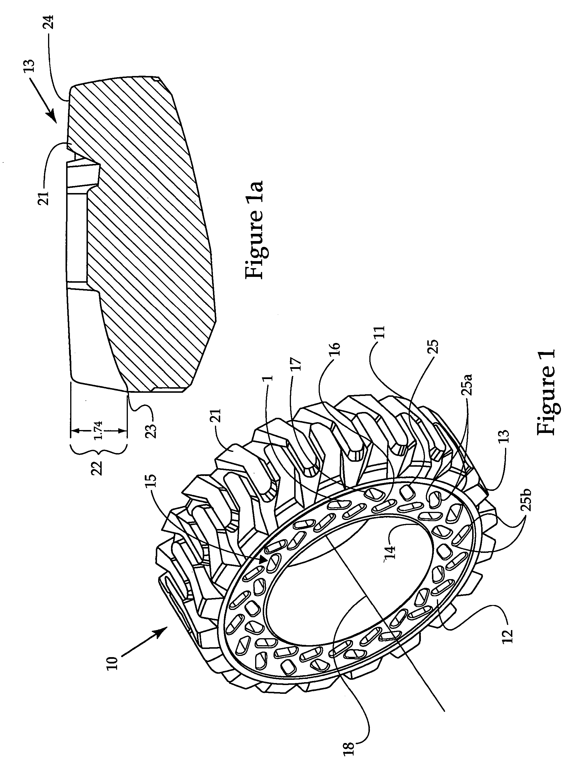 Solid suspended work machine tire