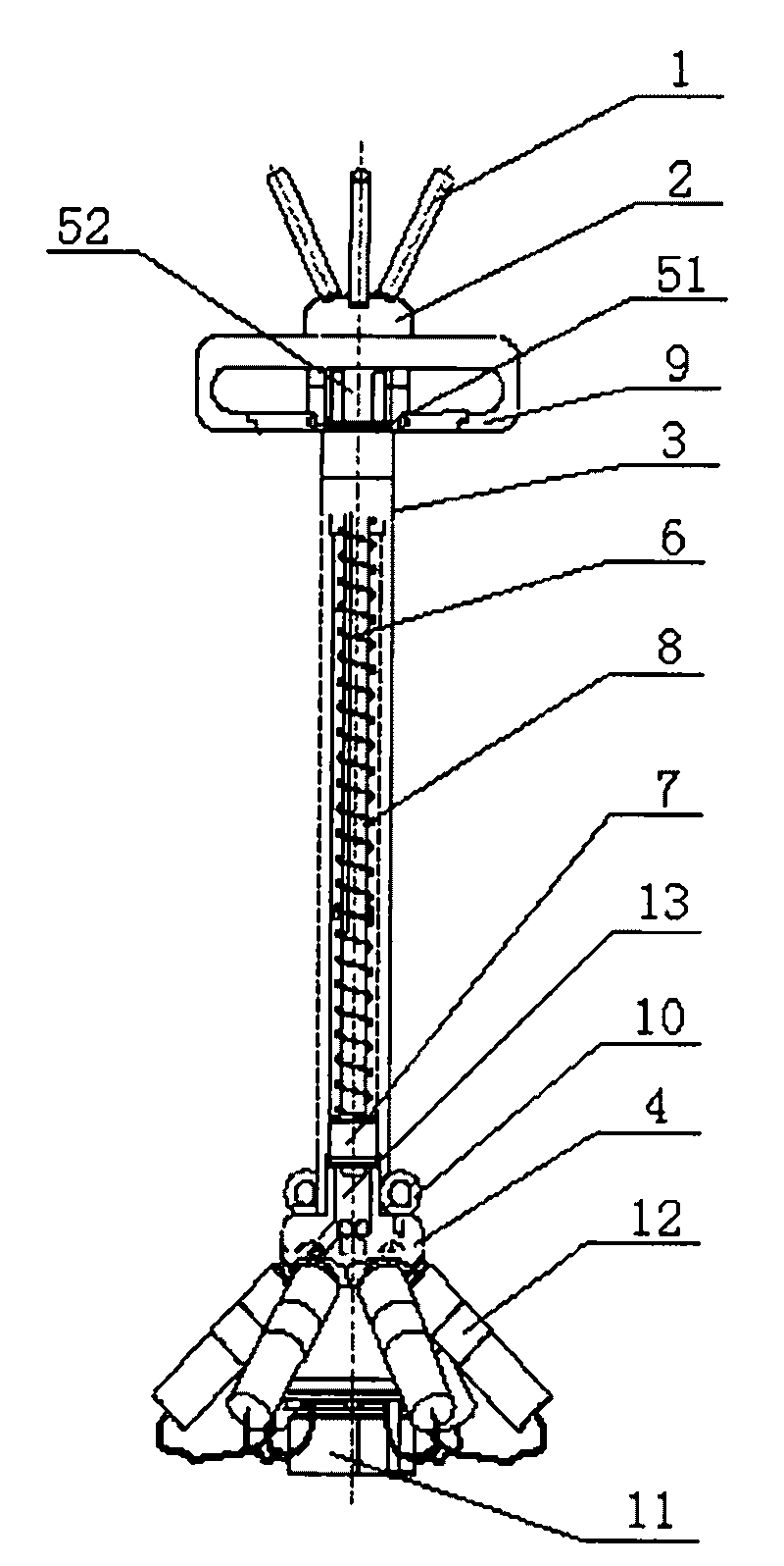 Mechanical shock deicing device for overhead ground wire and using method thereof