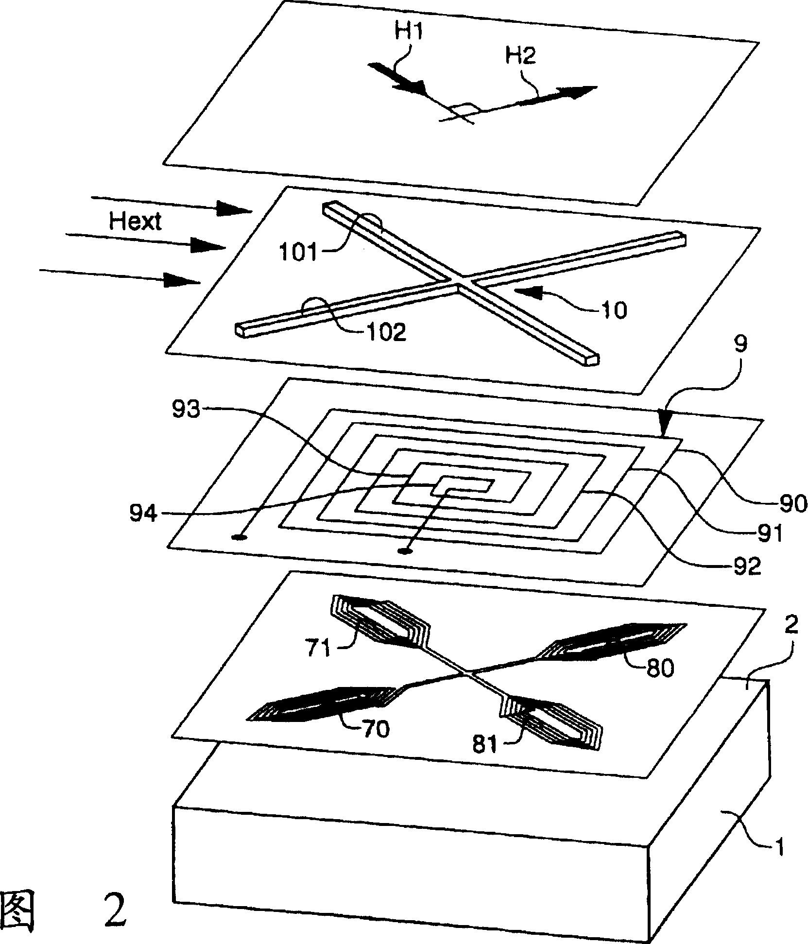 Magnetic sensor formed on semiconductor substrate