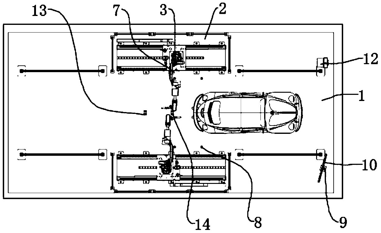 Robot workstation for small automobile exhaust gas detection and detection method thereof