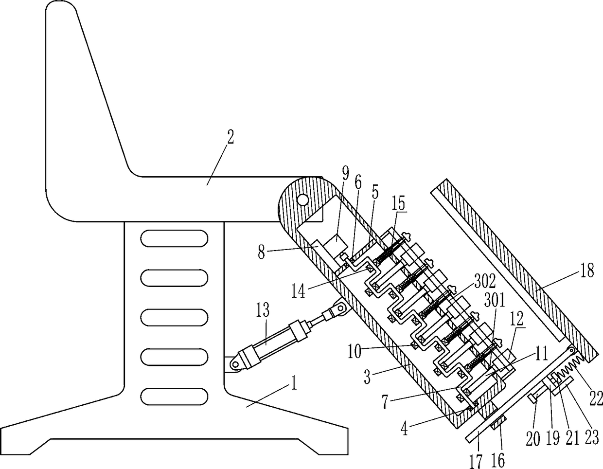 Squeeze type shank massage device