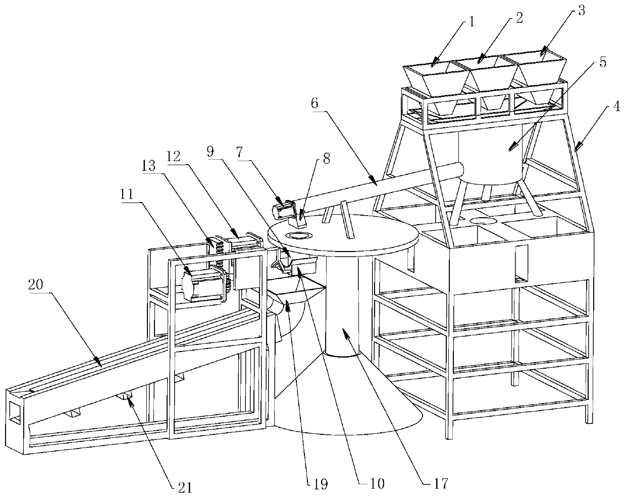 Feed proportioning and feeding system