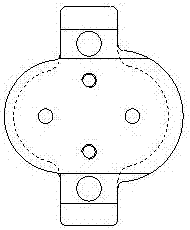 Arc-cutting mould for spiral spring seat of automobile rear axle and arc-cutting process for arc-cutting mould