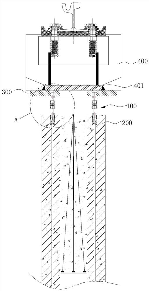 A connecting structure for a track