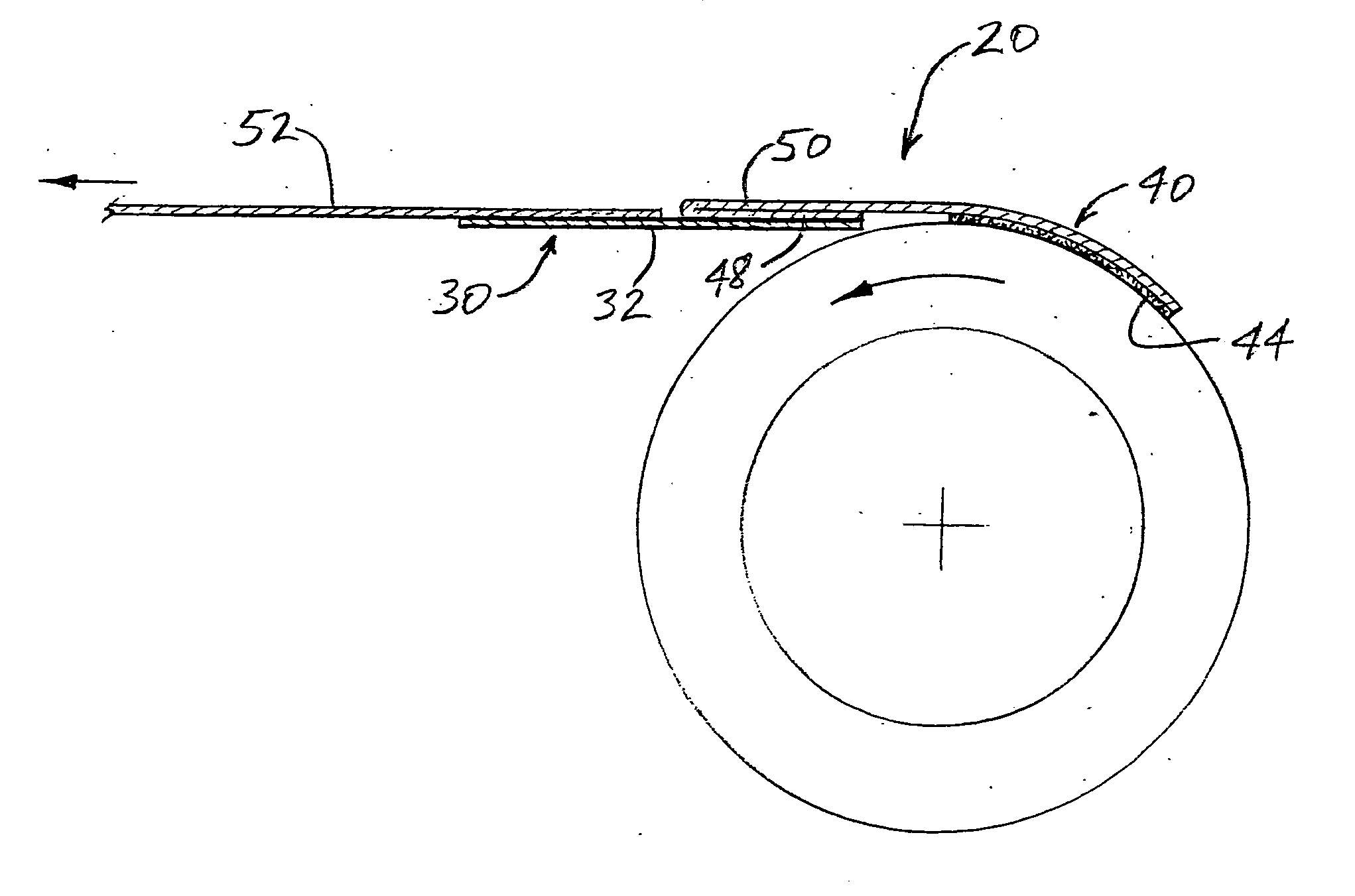 Dual-functioning mechanism for startup during winding of web material and for splicing during unwinding