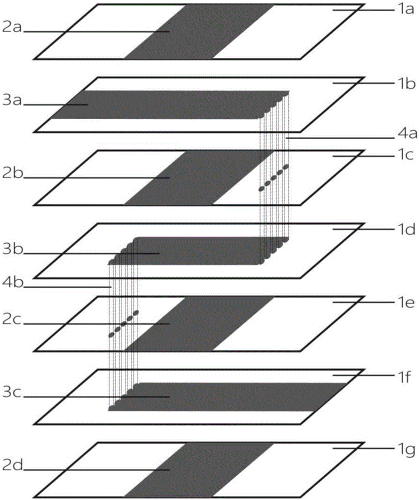 EMI filter of folding chained form feedthru capacitor structure