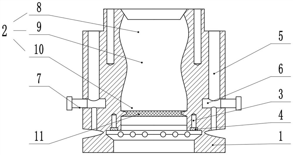 A primary mold vertical cooling mold