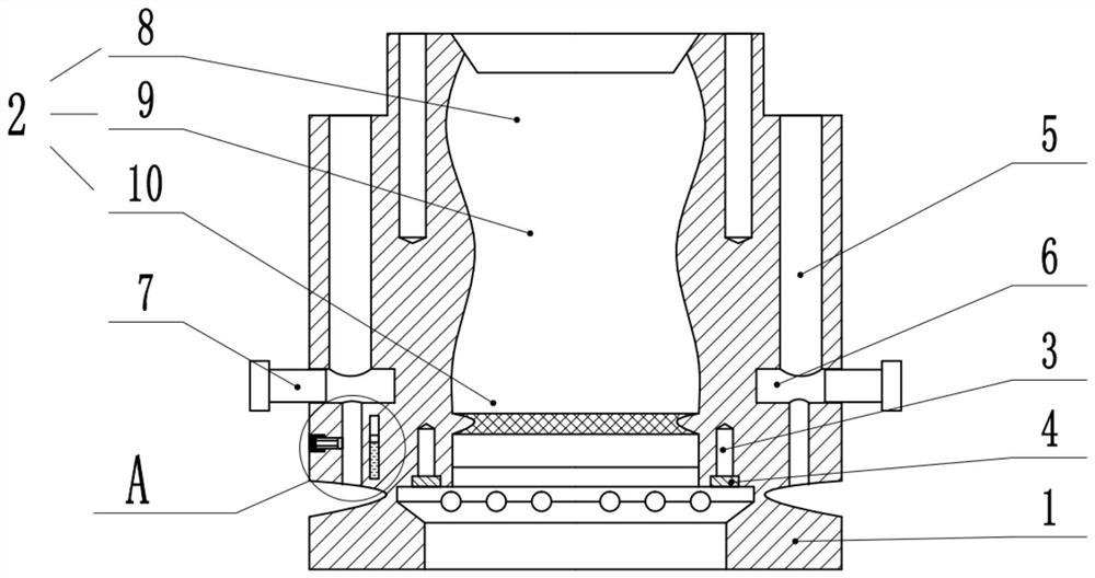 A primary mold vertical cooling mold