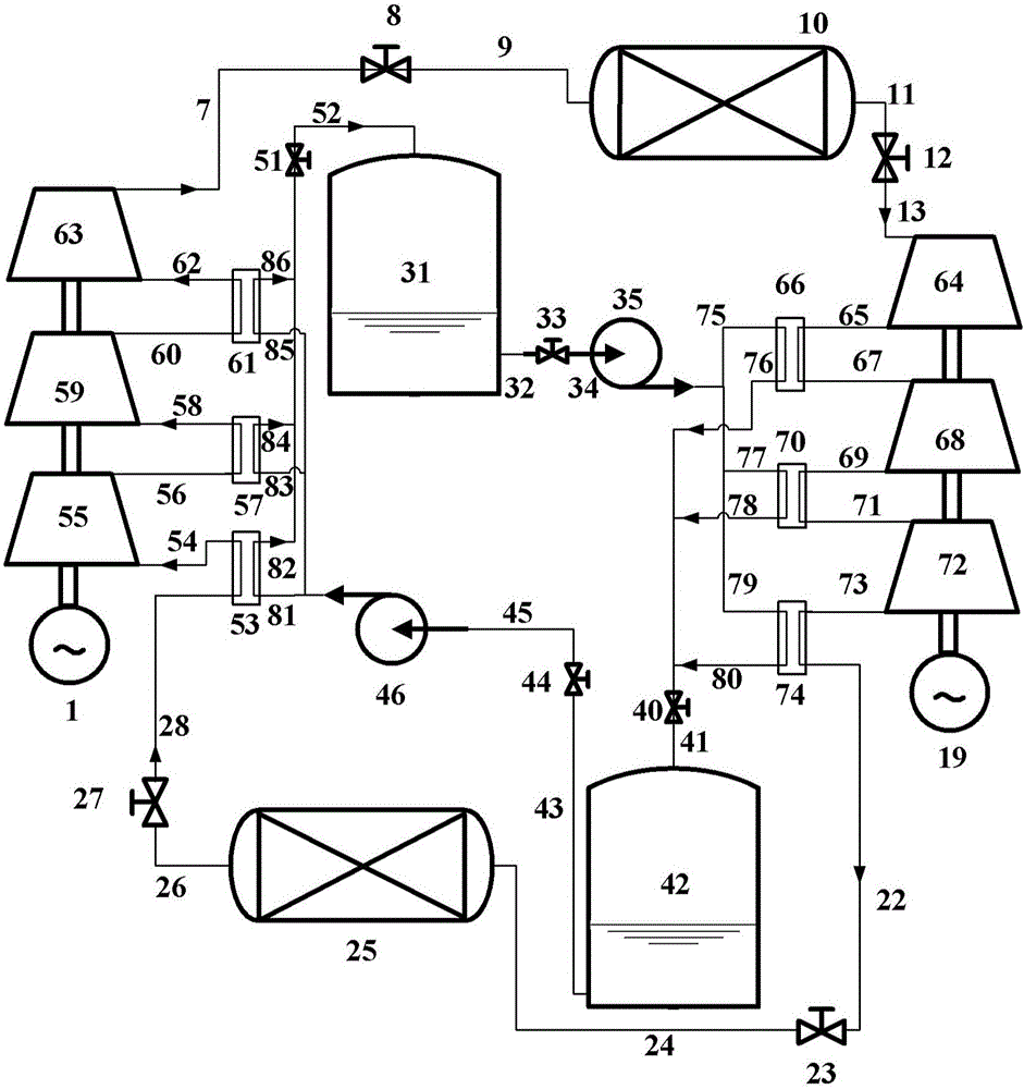 Closed low temperature compressed air energy storage system and method