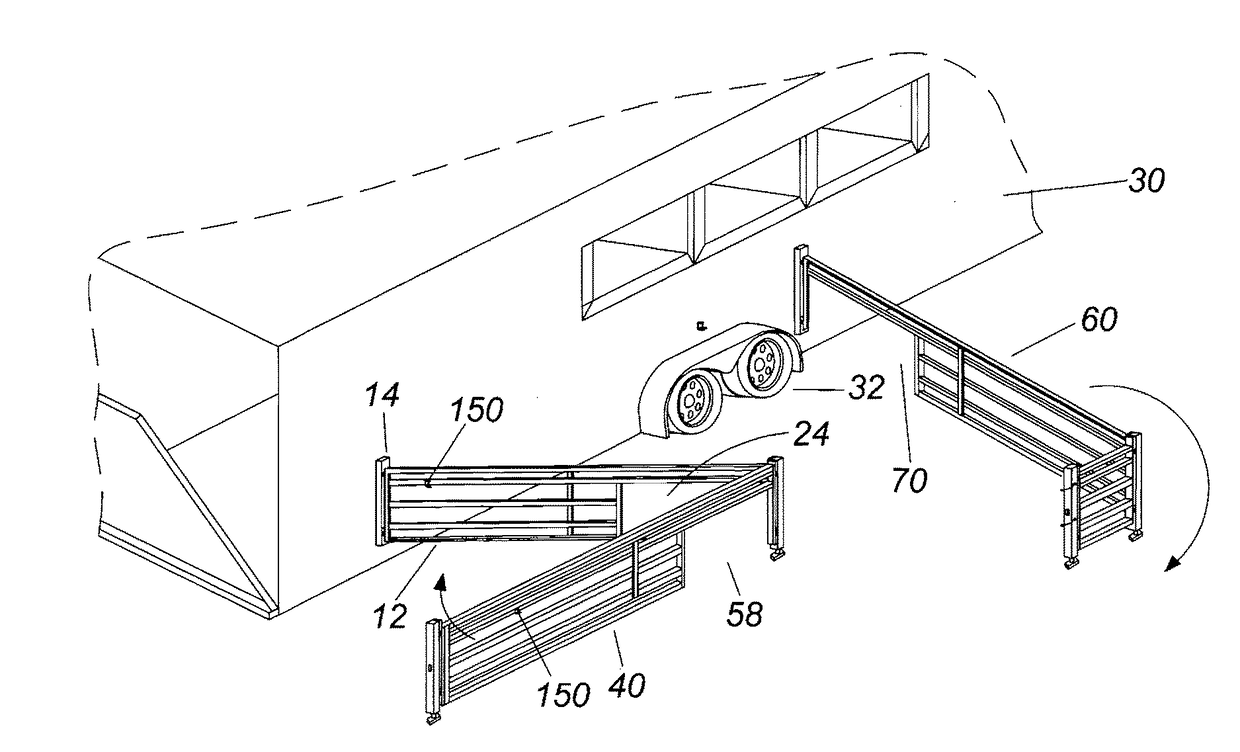 Horse trailer corral