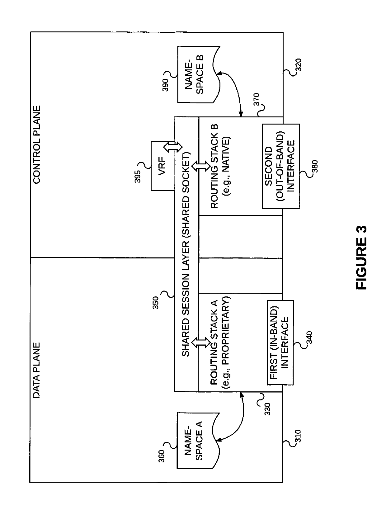 Packet processing in a routing instance that is distributed across at least two different routing stacks