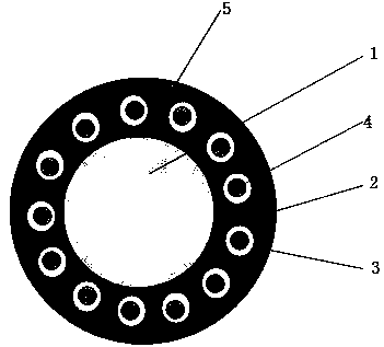 Hole-shaped enhanced ceramic insulating electric-control composite cable