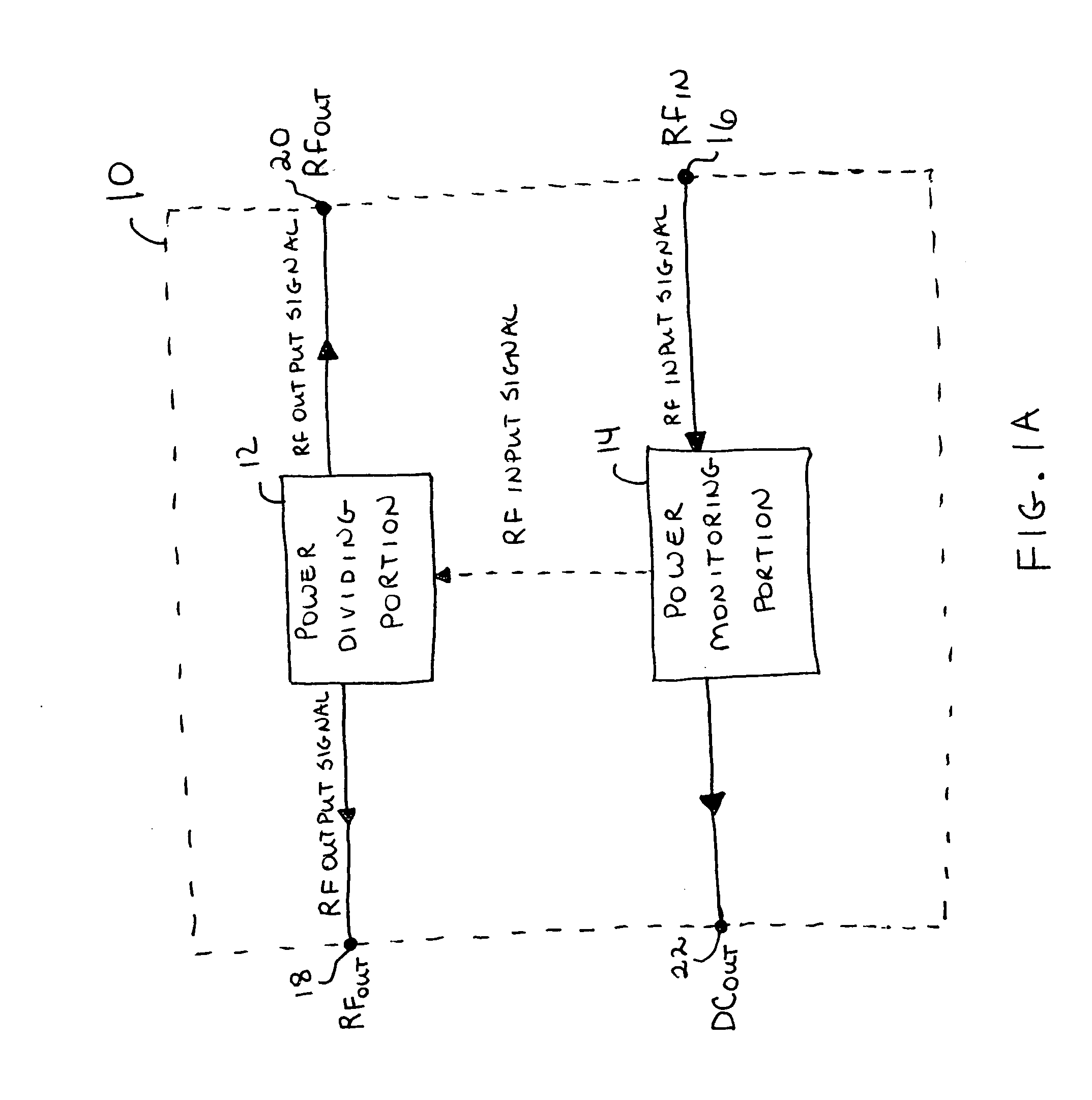 Monolithic microwave integrated circuit providing power dividing and power monitoring functionality