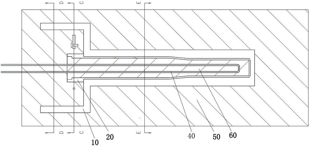 Insert casting forming method of single-armed pipe