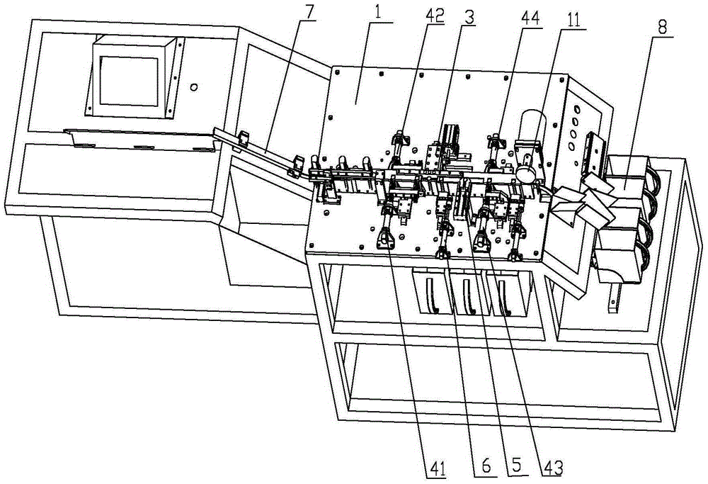 Testing system of electronic element with pins