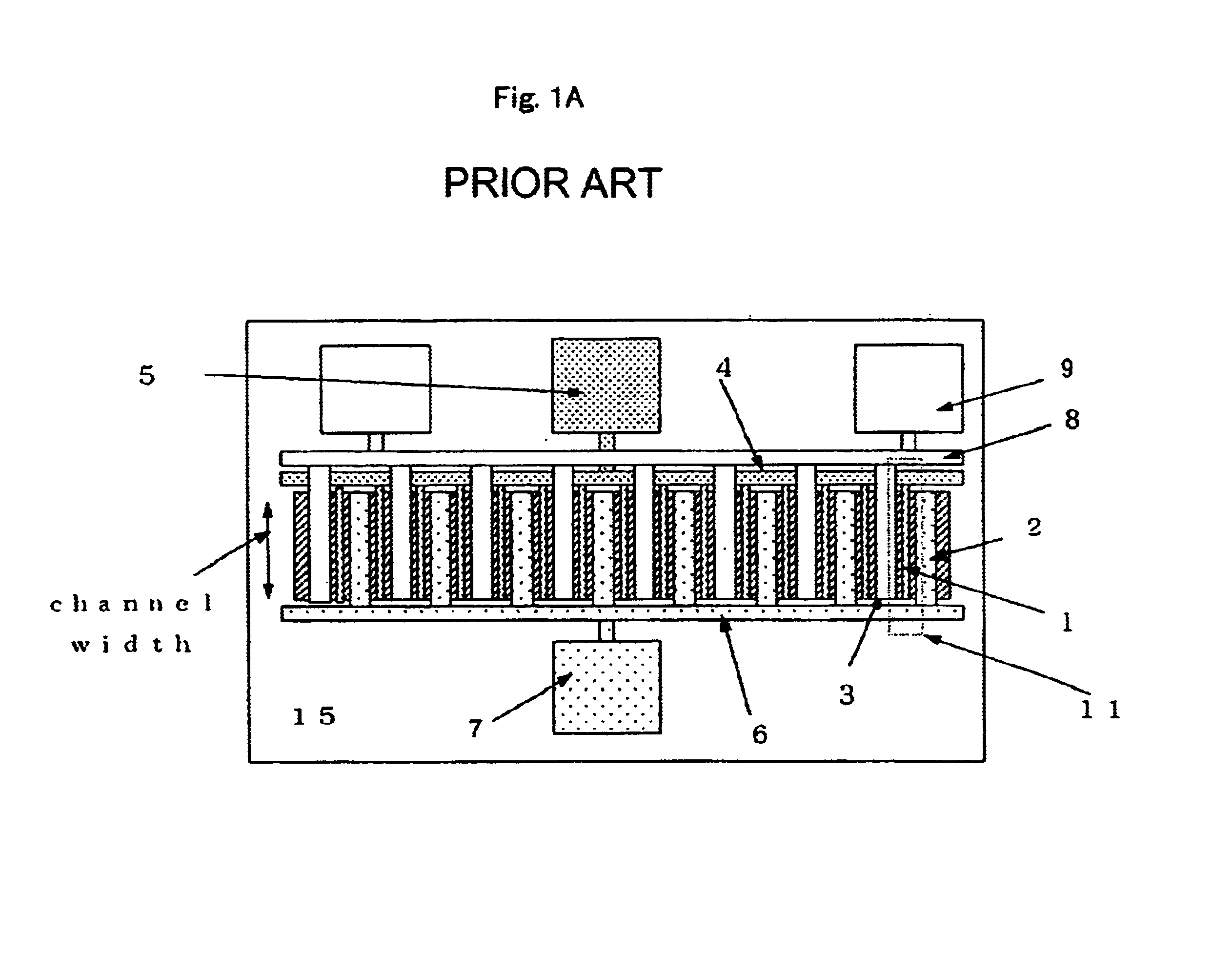 Semiconductor device having divided active regions with comb-teeth electrodes thereon