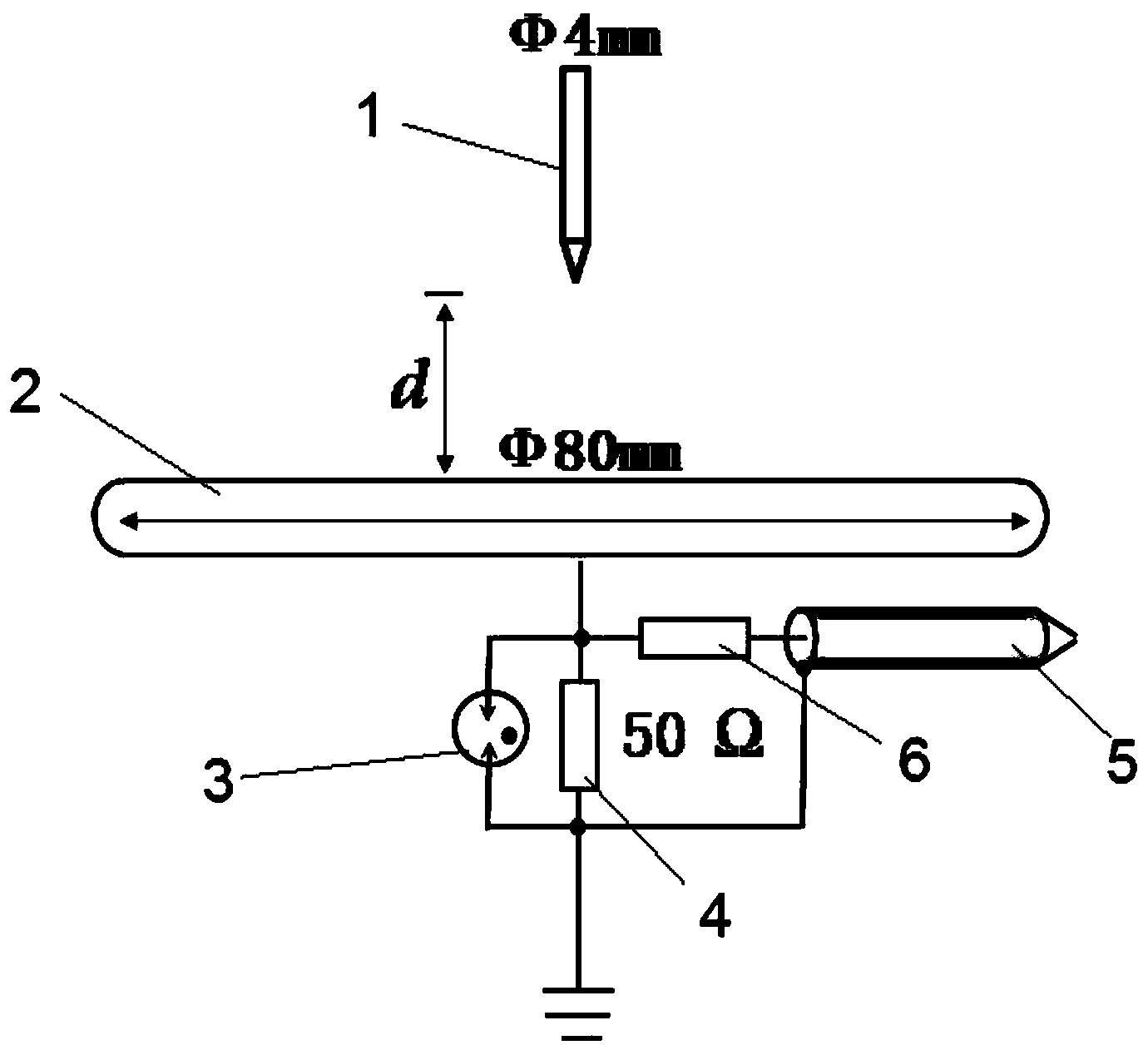 High-frequency unipolarity noninductive pulse discharge signal detecting method