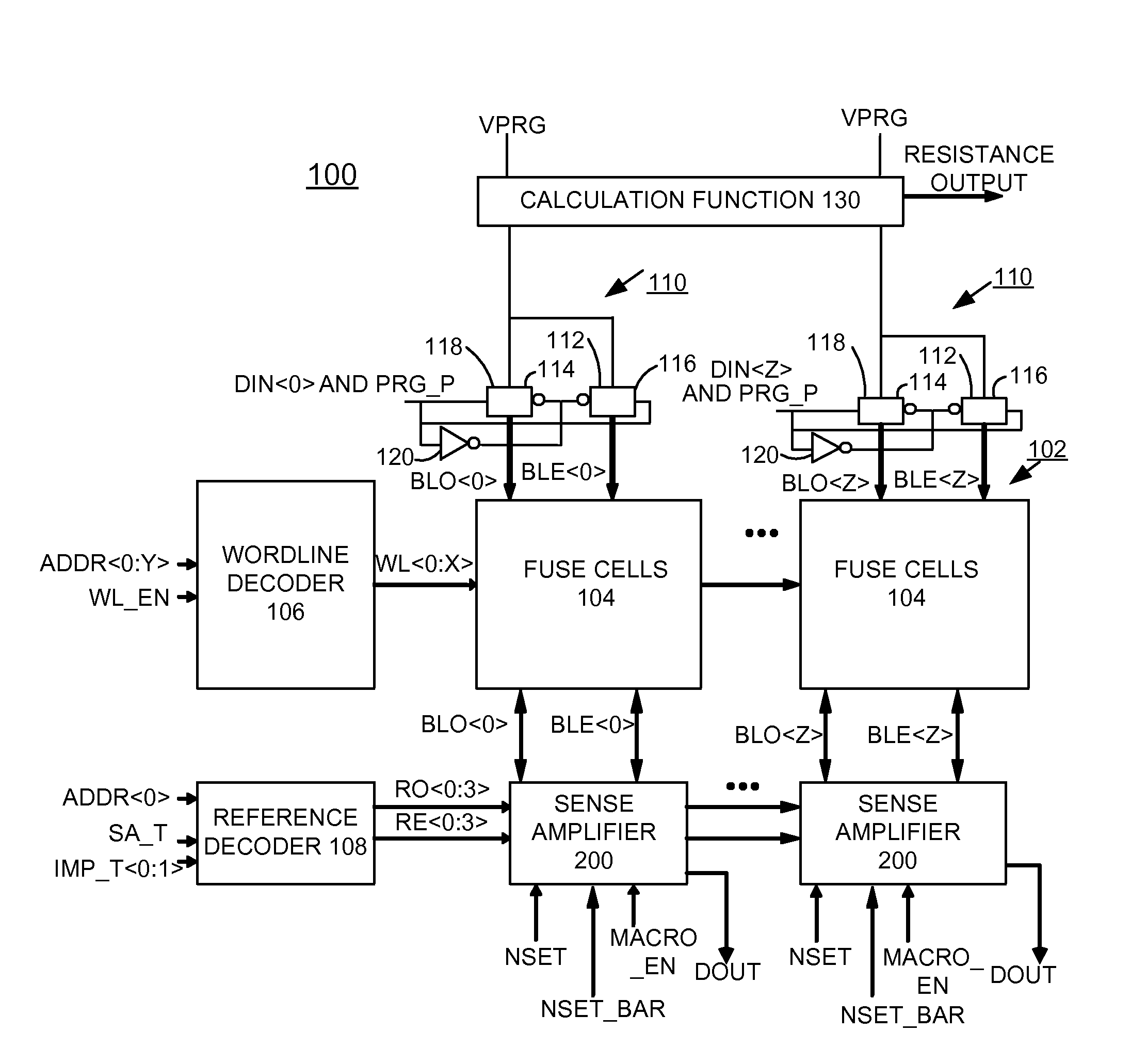 Implementing Precise Resistance Measurement for 2D Array Efuse Bit Cell Using Differential Sense Amplifier, Balanced Bitlines, and Programmable Reference Resistor