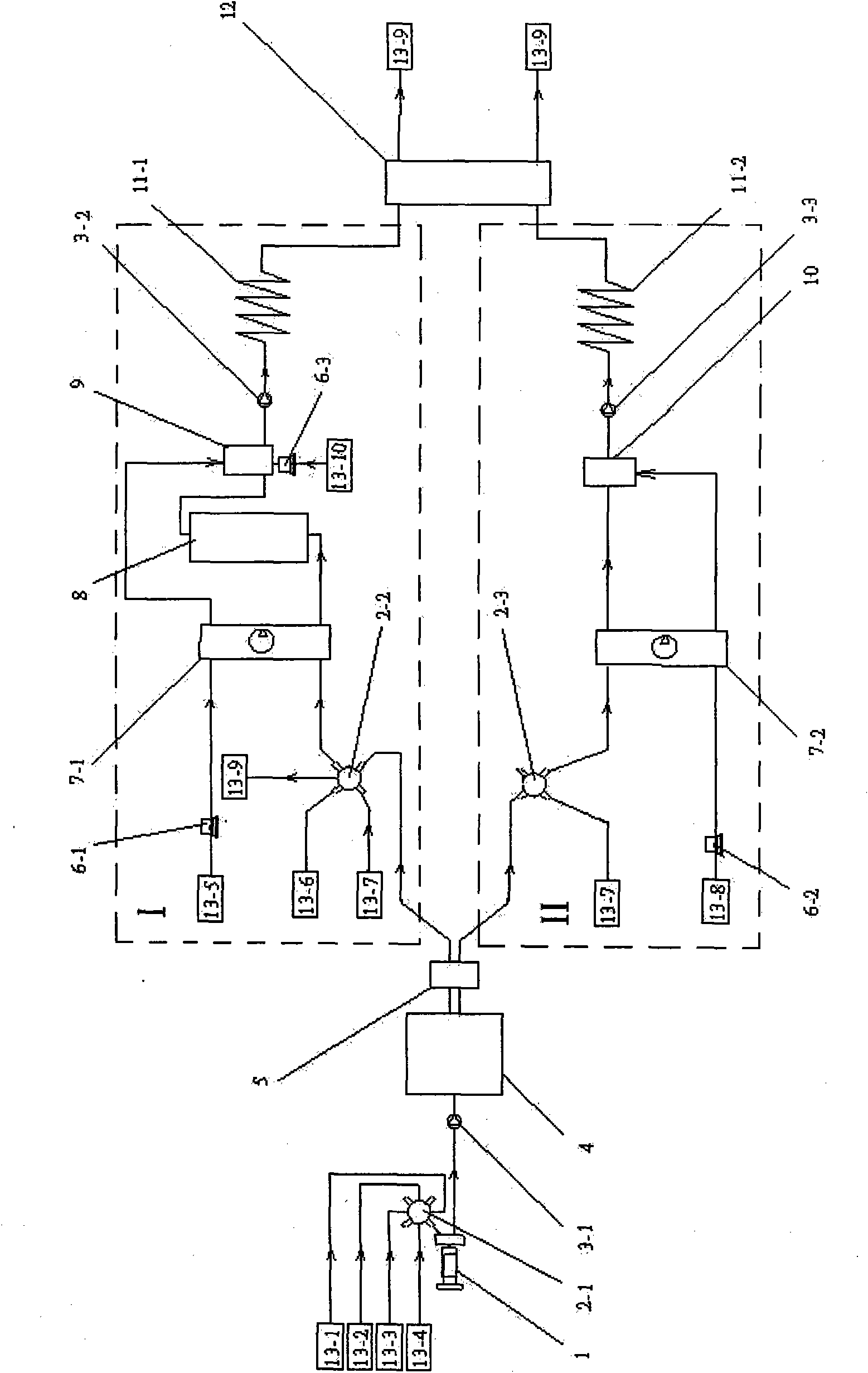 Online automatic monitoring system of total nitrogen and total phosphorus in seawater and monitoring method thereof