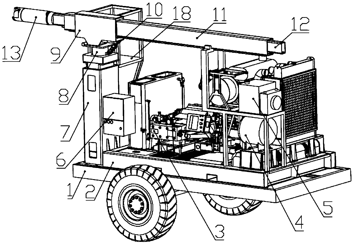 Concrete mixing tank high-pressure water cleaning device