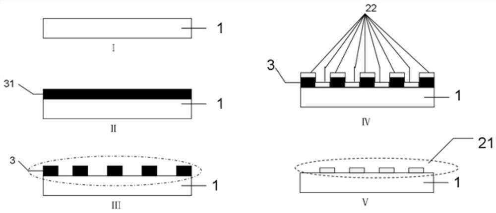 Preparation method and application of nano-chain structure array