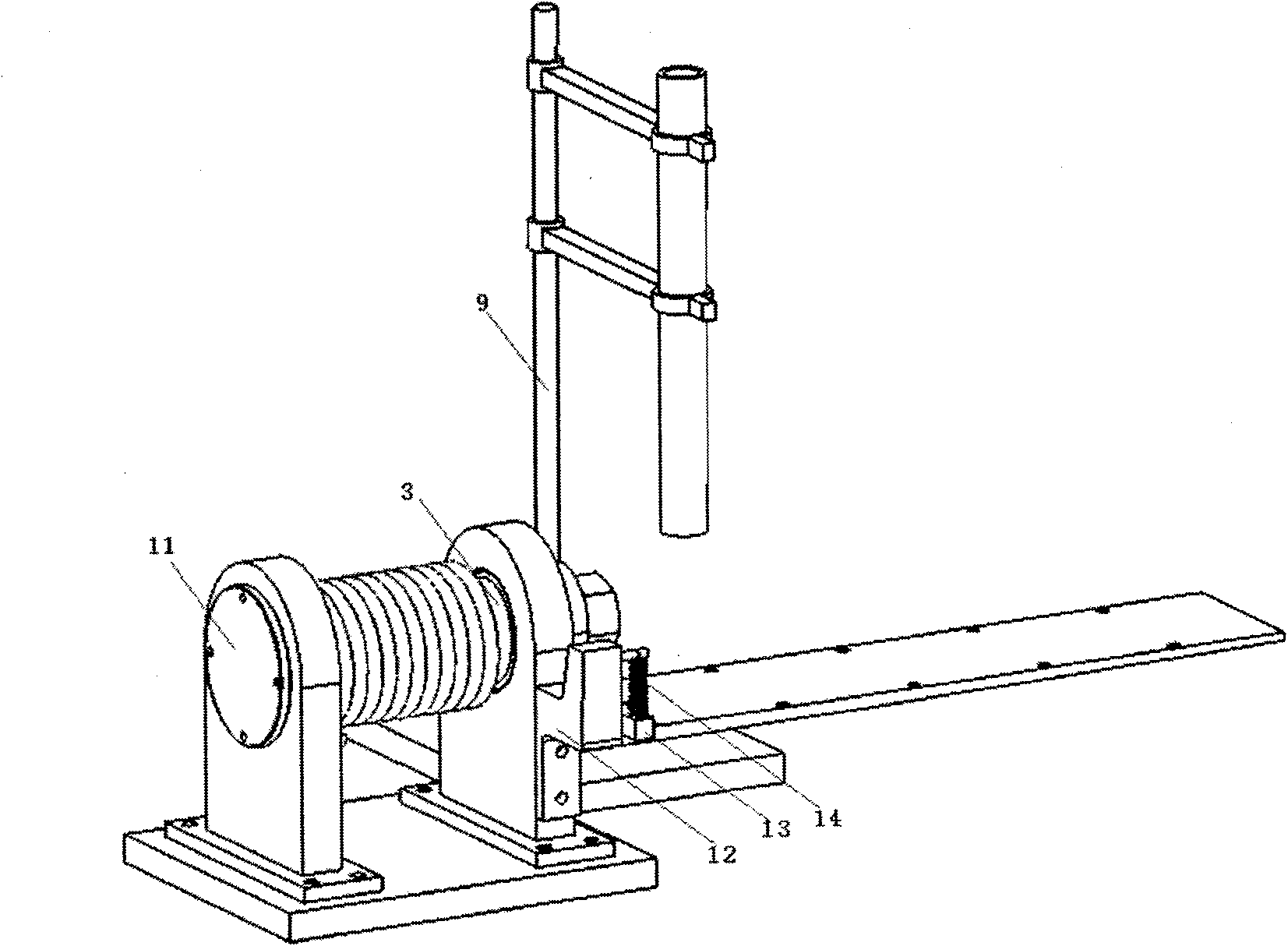 Damaging apparatus for diffuse shaft cable damage experiment