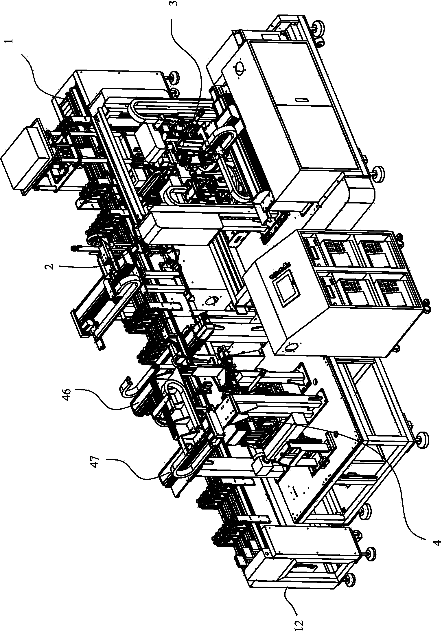 Automatic device for welding and detecting lithium battery