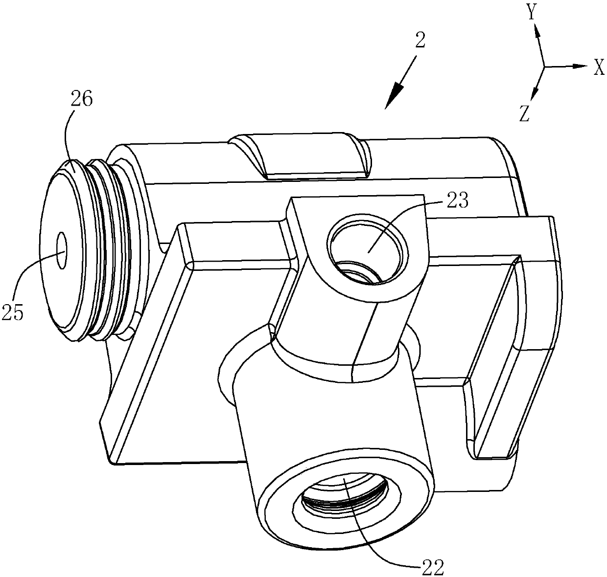 Multi-way rubber joint for coffee machine and forming die and demolding method