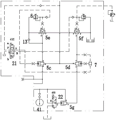 Jacking cylinder control hydraulic system